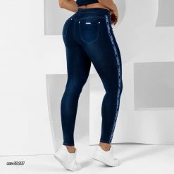 PIT BULL JEANS Women's Pants Skinny Dark Blue - 59817 10 PIT BULL JEANS Women's Pants Skinny Dark Blue - 59817