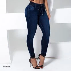 PL JEANS Women's Jogger Pants Dark Blue - 59837