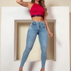 PIT BULL JEANS Tight Pants With Butt Lift Effect And Shaping Waist - 61558 Movement