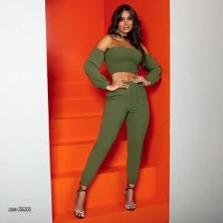 PL MALHA Women's Shaping Green Jogger Pants With Butt Lift Effect - 61932 Movement