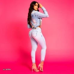 PL JEANS Movement Cropped Skinny Pants Light Blue - 62704