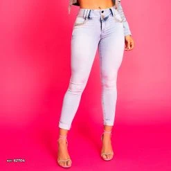 PL JEANS Movement Cropped Skinny Pants Light Blue - 62704