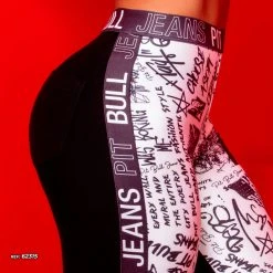 PL MALHA 62315 - Bicolor Stretch Leggings Printed With Logomania Identity