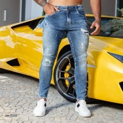 PL JEANS Destroyed Slim Jeans - 60051