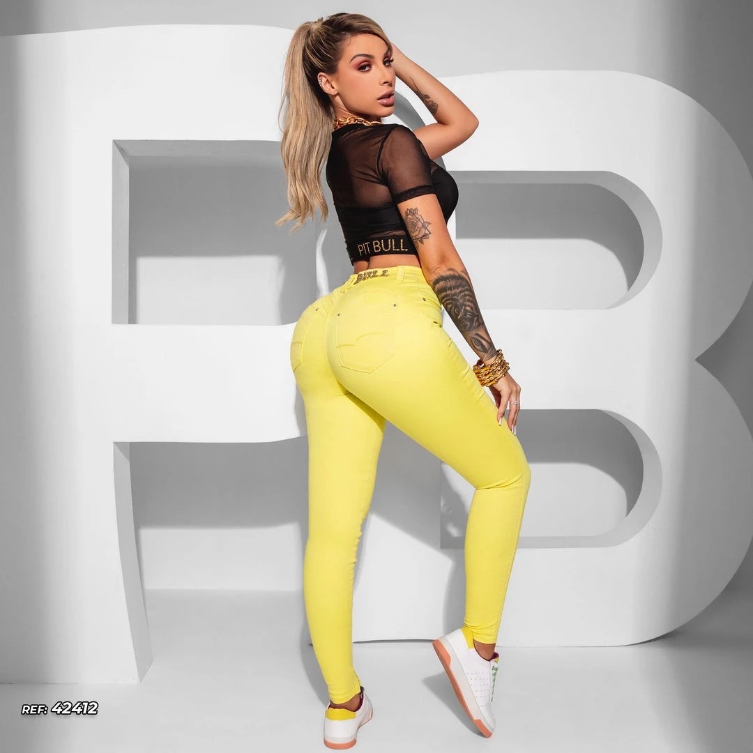 PIT BULL JEANS Yellow Hot Pants Skinny - 42412 Conecte-Se 8 PIT BULL JEANS Yellow Hot Pants Skinny - 42412 Conecte-Se