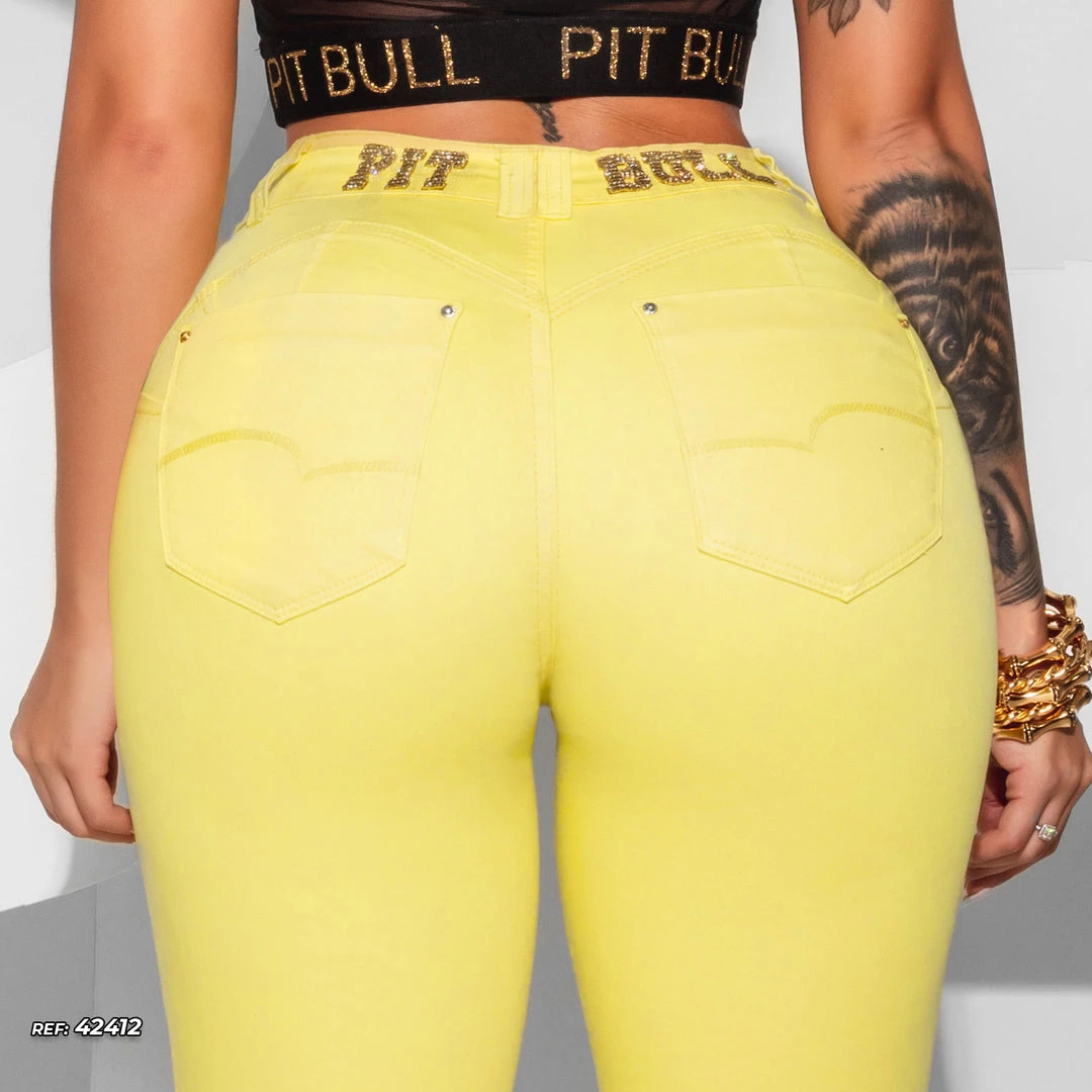 PIT BULL JEANS Yellow Hot Pants Skinny - 42412 Conecte-Se 4 PIT BULL JEANS Yellow Hot Pants Skinny - 42412 Conecte-Se