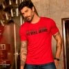 PL MALHA Men's Red T-shirt With Shiny Logomania Exclusive - 34513