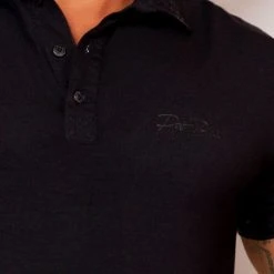 PL MALHA Black Polo T-shirt Traditional With Exclusive Logomania - 40974