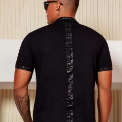 PL MALHA Black Polo T-shirt Traditional With Exclusive Logomania - 40974