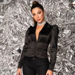 PL REPRESENTAÇÃO MALHA WOMEN SHORT SLEEVE DENIM SHIRT - 41712