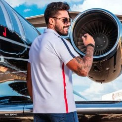 PL MALHA Men's White Polo Shirt - 59747 Conecte-Se