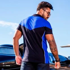 PL MALHA Men's Sport Blue Polo - 59996 Conecte-Se