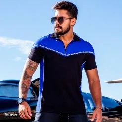 PL MALHA Men's Sport Blue Polo - 59996 Conecte-Se