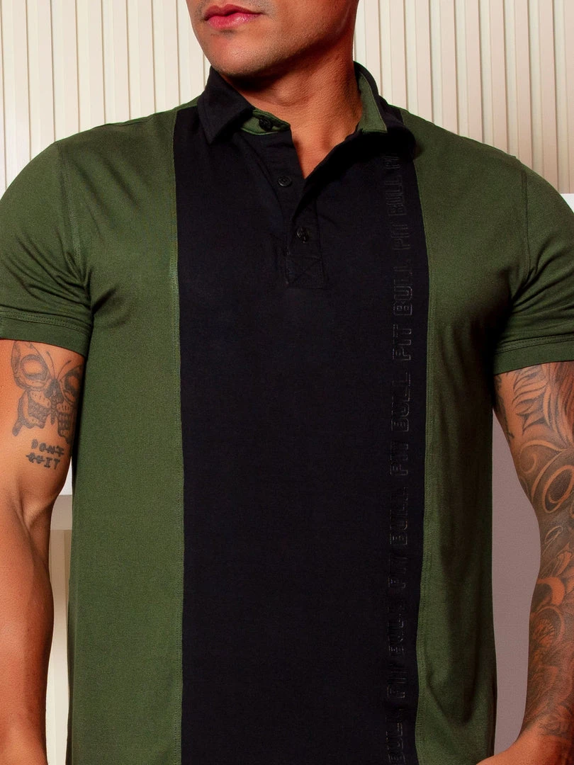 PL MALHA NEWS 61688 - Men's Green Military Polo T-Shirt 6 PL MALHA NEWS 61688 - Men's Green Military Polo T-Shirt