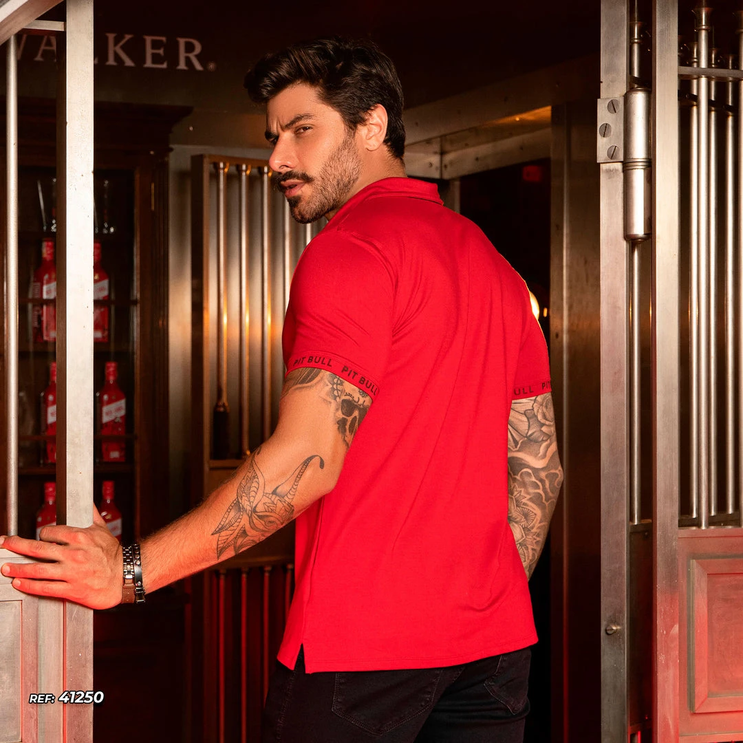 PL MALHA Movement Men's Polo T-shirt With Cutouts Straight Modeling - 41250 4 PL MALHA Movement Men's Polo T-shirt With Cutouts Straight Modeling - 41250