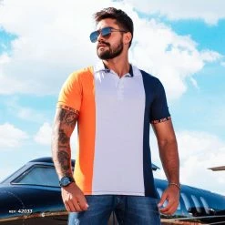 PL REPRESENTAÇÃO MALHA Turbo Collection Color Block Polo Shirt- 42033