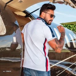 PL MALHA Men's White Sports Polo - 59600