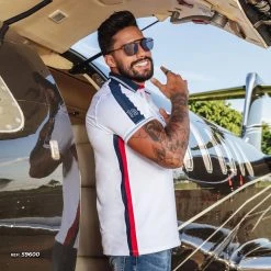 PL MALHA Men's White Sports Polo - 59600