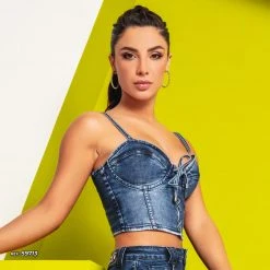PIT BULL JEANS Cropped Corset Jeans - 59713