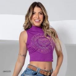 PL REPRESENTAÇÃO MALHA WOMEN SLEEVELESS CROPPED TOP - 39932 Tops