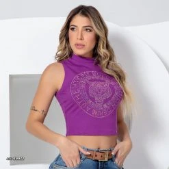 PL REPRESENTAÇÃO MALHA WOMEN SLEEVELESS CROPPED TOP - 39932 Tops