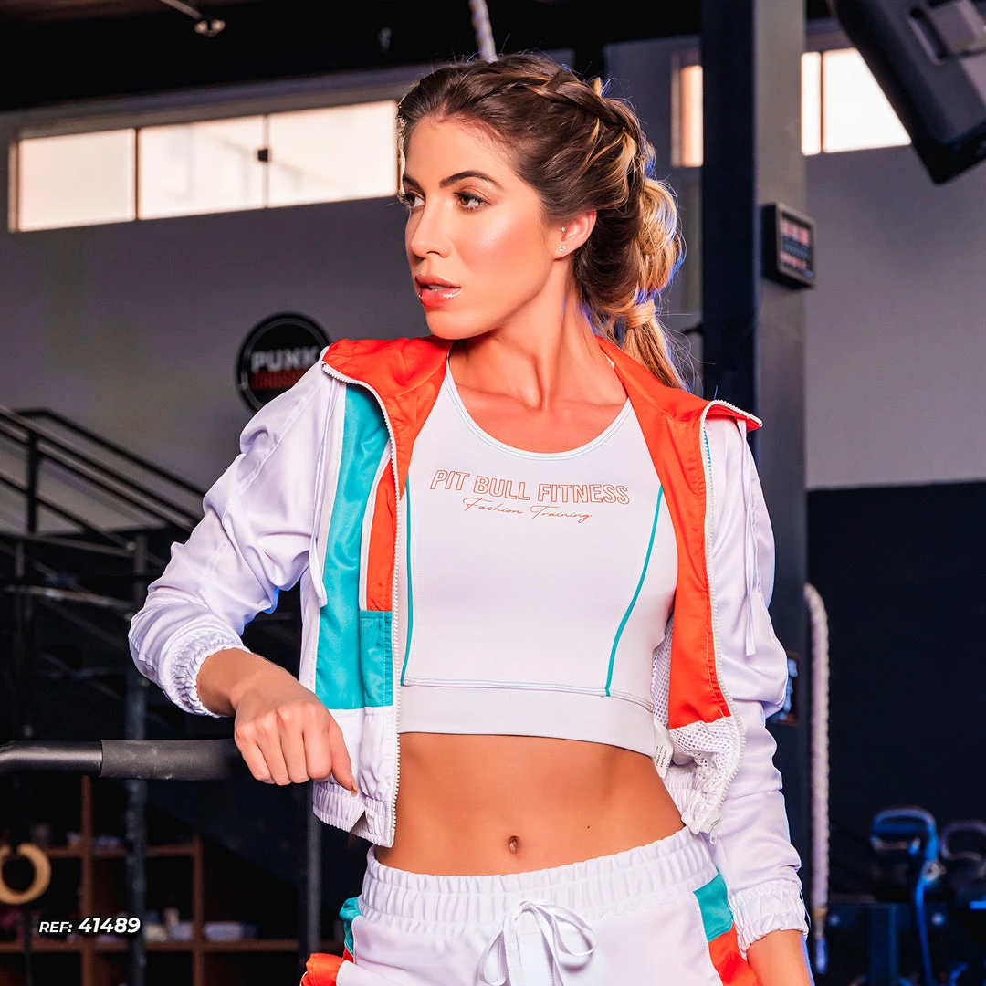 PL FITNESS Women Pit Bull Jeans Windbreaker - 41489 3 PL FITNESS Women Pit Bull Jeans Windbreaker - 41489