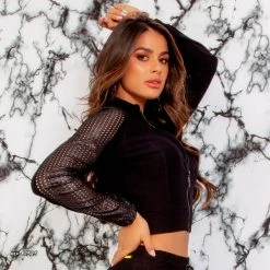 PL MALHA Pre Sale 61525 - Black Women's Jacket With Transparency