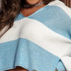 PL TRICOT 65113 - Hooded Long Sleeved Knitwear Cropped Women 12 PL TRICOT 65113 - Hooded Long Sleeved Knitwear Cropped Women