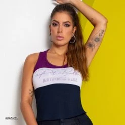 PL MALHA Conecte-Se Color Block Women's Tank Top - 59531