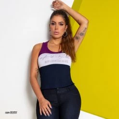 PL MALHA Conecte-Se Color Block Women's Tank Top - 59531