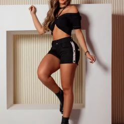 PIT BULL JEANS 41847 - Classic Color Shaping Shorts With Butt Lift Effect