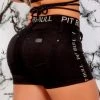 PIT BULL JEANS 59550 - Shorts With Butt Lifting And Double Waistband With Logomania 1 PIT BULL JEANS 59550 - Shorts With Butt Lifting And Double Waistband With Logomania
