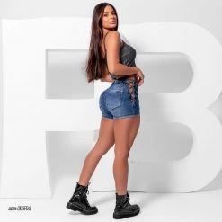 PIT BULL JEANS Loose Short With Chain - 59714