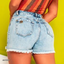 PL JEANS Jeans Shorts With Buttons And Destroyed Bars - 60028