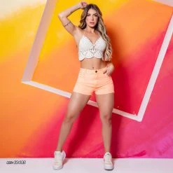 PL REPRESENTAÇÃO JEANS Color Shorts With Frayed Hem - 60485 Women