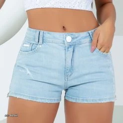 REPRESENTAÇÃO JEANS Women's Light Blue Shorts With Zipper - 60541