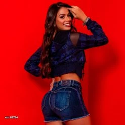 PL JEANS 63724 - Loose Denim Shorts With Frayed Hem And Butt Lifting Effect Identity