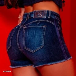 PL JEANS 63724 - Loose Denim Shorts With Frayed Hem And Butt Lifting Effect Identity