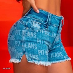 PIT BULL JEANS 63358 - Loose Shorts With Frayed Hem And Butt Lift Effect 63358 - Loose Shorts With Frayed Hem And