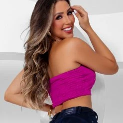 PL MALHA Identity 63261 - Strapless Top With Pit Bull Logo Mania Enhances Curves