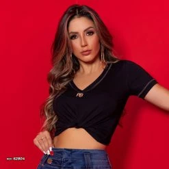 PL MALHA 62804 - Women's T-shirt Perfect Fit With Deep Sexy Neckline